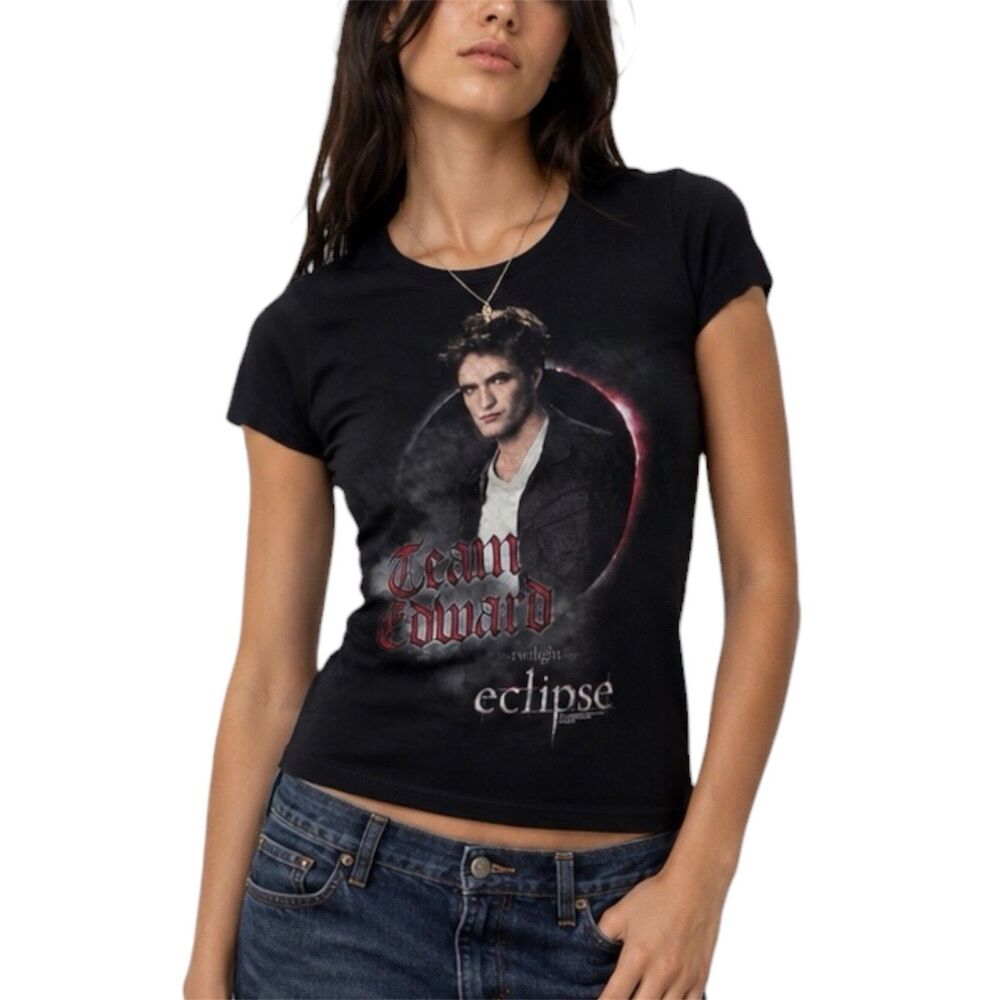 S Rare Official Twilight Eclipse Team Edward Cullen Tultex graphic women’s Tee Y